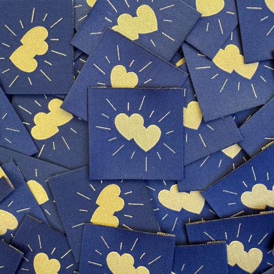 Étiquettes à coudre "Cœurs"