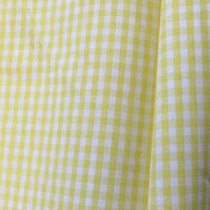 Tissu coton Vichy jaune et blanc