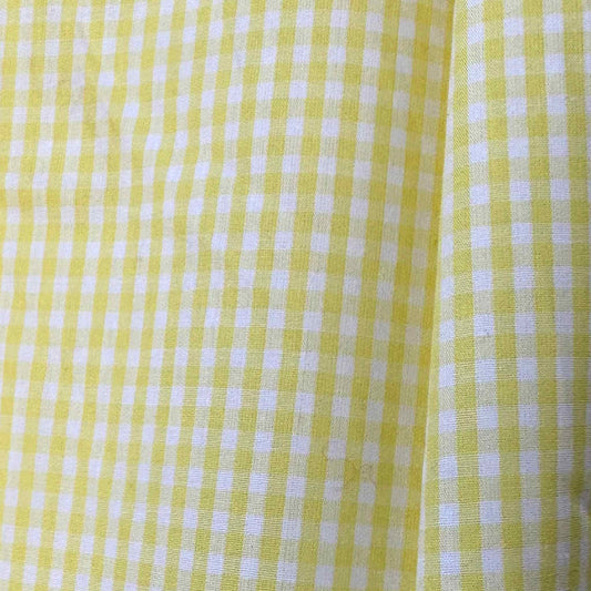 Tissu coton Vichy jaune et blanc