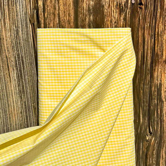 Tissu coton Vichy jaune et blanc