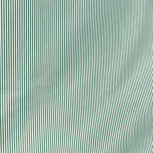 Tissu Popeline de coton rayée vert et blanche