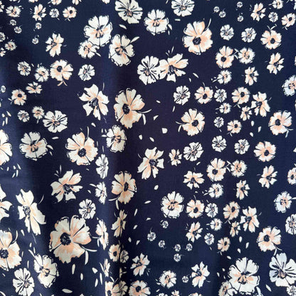Tissu Satin de viscose fleurie