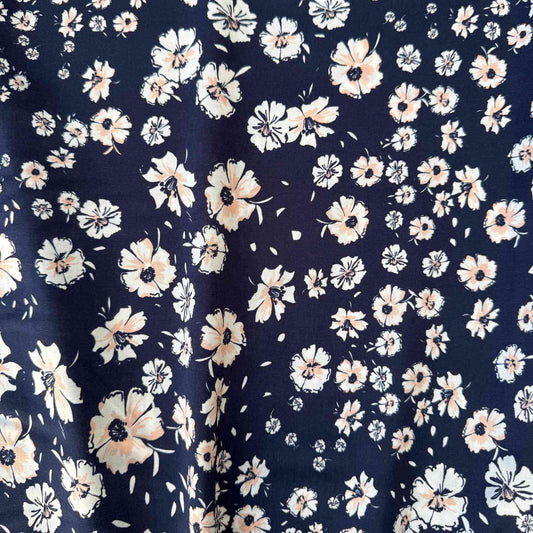 Tissu Satin de viscose fleurie