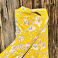 Tissu Viscose fleurie jaune