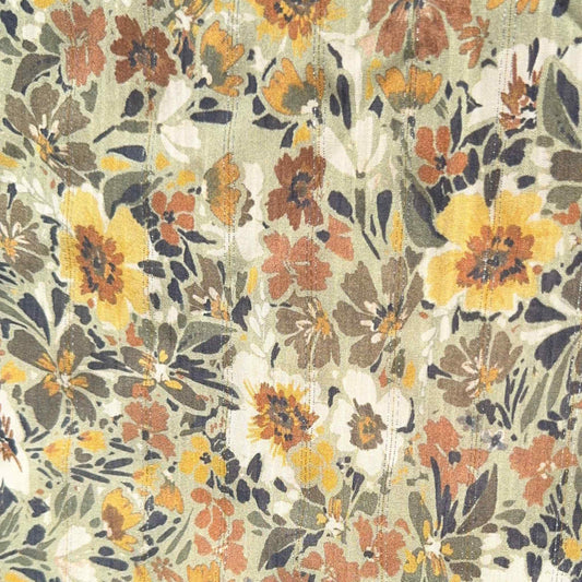 Tissu Voile de viscose fleurie