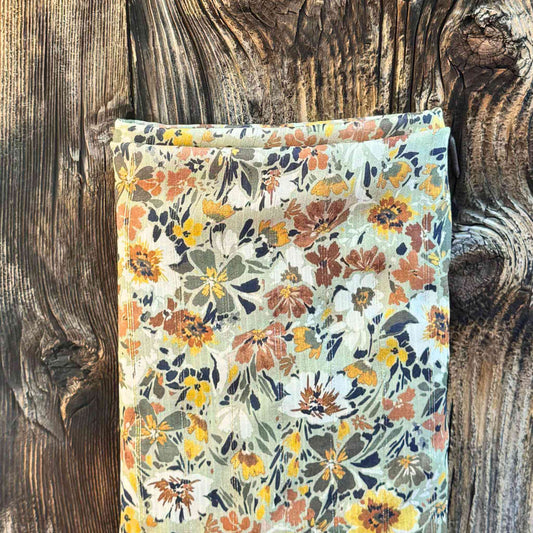 Tissu Voile de viscose fleurie